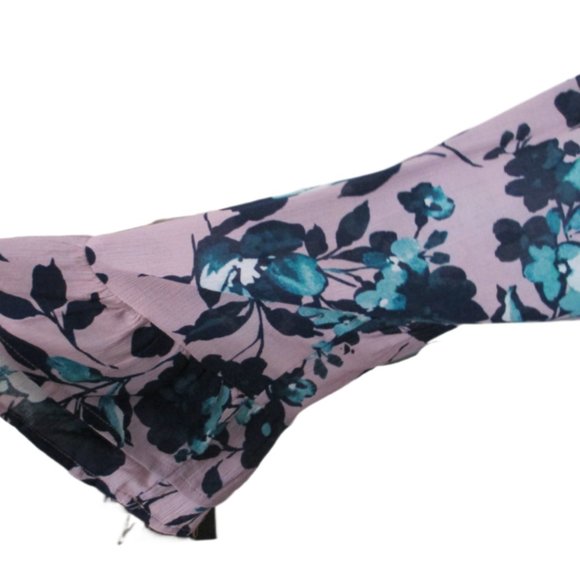 J. Jill Pink Floral Rayon Long Bell Sleeve Tie Neck Top Size L - Picture 5 of 12